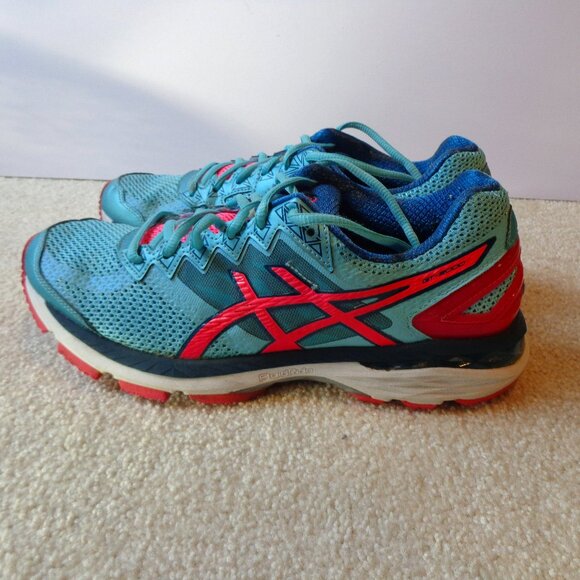 ASICS GT-2000 Women's Running Shoes Colorful Turquoise & Pink T656N Size 9 EUC - Picture 1 of 7
